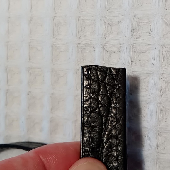 Vintage Croc Embossed Black Leather Shoulder Bag Made in Italy - Picture 8 of 13